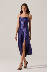Gaia Metallic Midi Dress