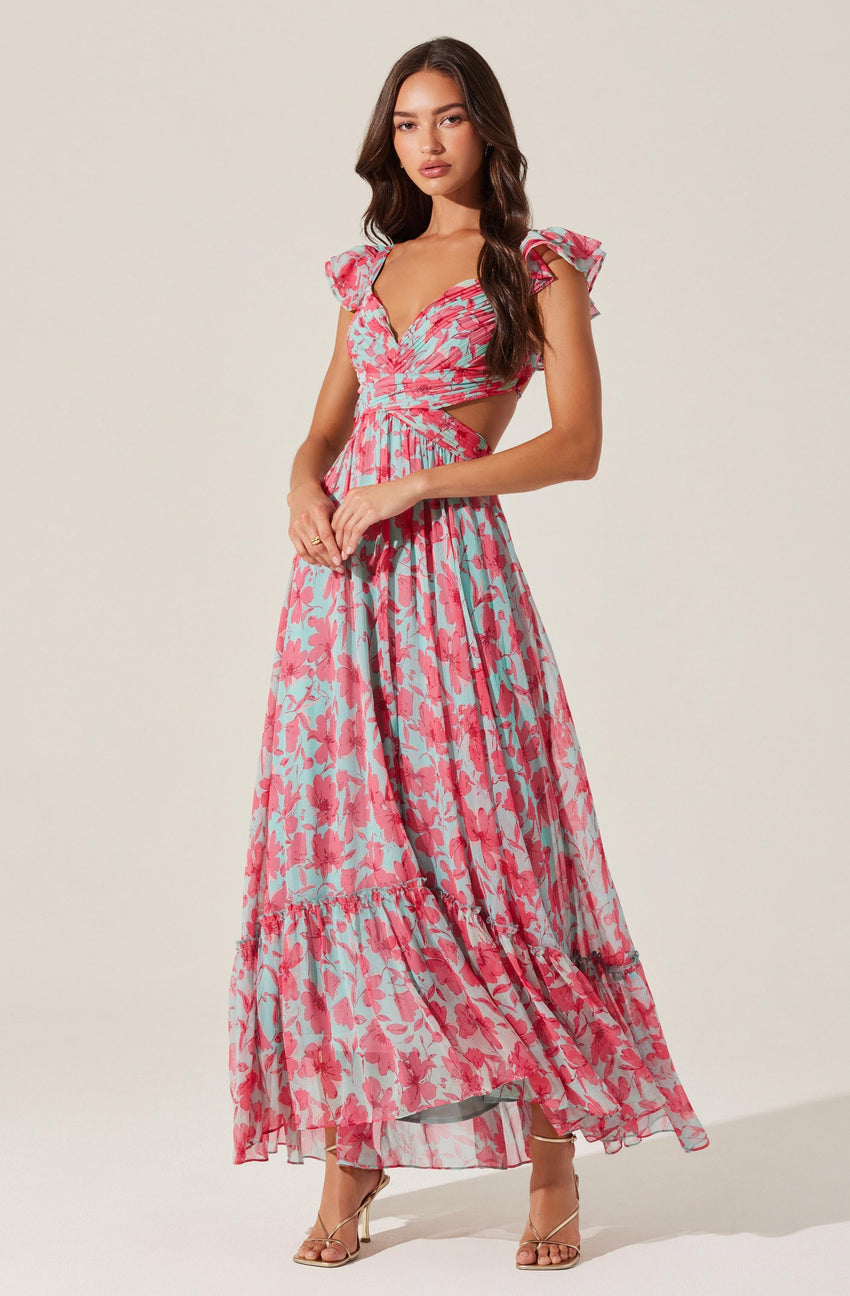 Primrose Floral Strappy Back Maxi Dress
