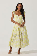 Wedelia Eyelet Bustier Midi Dress