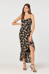 Brisbane Asymmetrical Floral Midi Dress