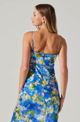 Florianne Floral Satin Maxi Dress