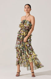 Elena Floral Halter Maxi Dress