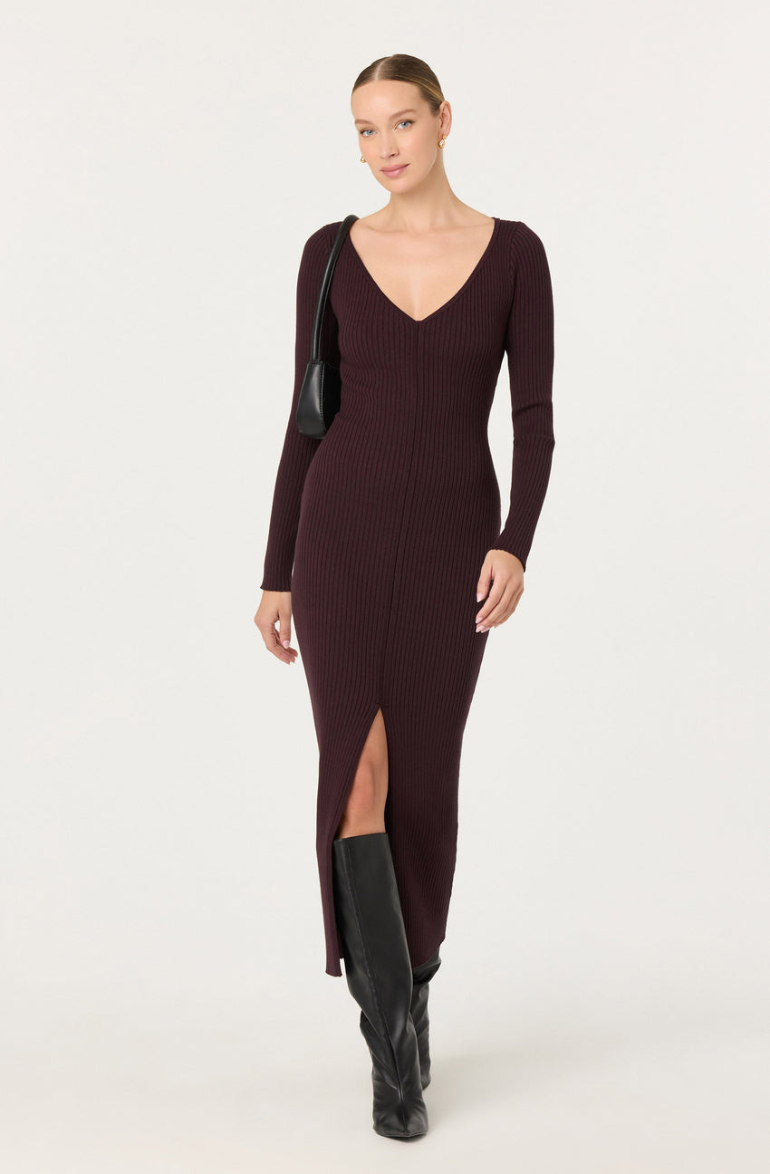 Glenda V-neck Maxi Sweater Dress