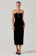 Arista Sweetheart Velvet Midi Dress