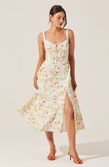 Julietta Floral Corset Midi Dress