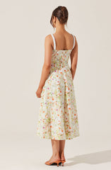 Julietta Floral Corset Midi Dress