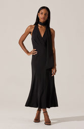 Hilaire Halter Midi Dress