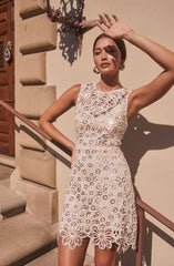 Priscila Crochet Floral Mini Dress