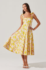 Shiann Patchwork Print Midi Dress