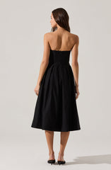 Reiona Strapless Pleated Midi Dress