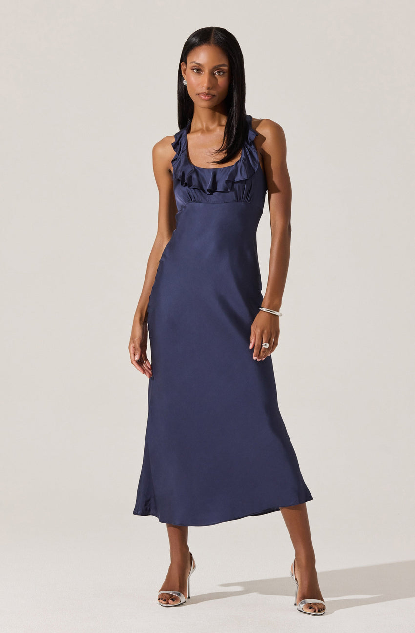 Morrigan Ruffle Trim Halter Dress