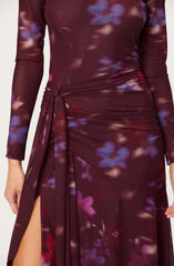 Aubriella Floral Mesh Midi Dress