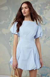 Kattie Puff Sleeve Bubble Hem Mini Dress