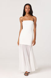Lizet Strapless Mini Dress with Sheer Maxi Overlay