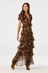 Odalys Flutter Sleeve Maxi Dress