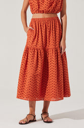 Nalley Eyelet Midi Skirt