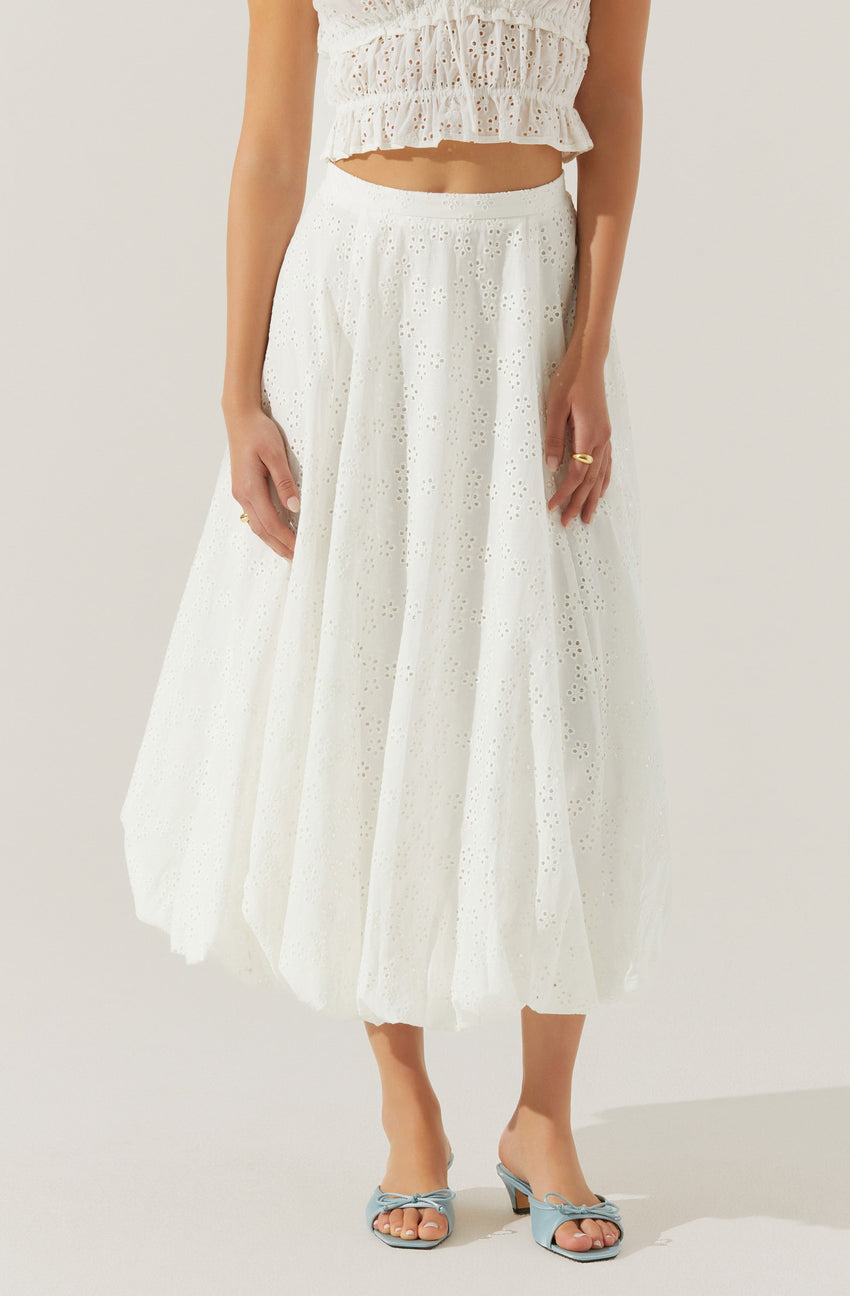 Kissel Eyelet Bubble Maxi Skirt