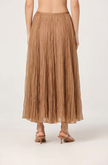 Fiori Flared Pleated Maxi Skirt
