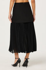 Deaile Contrast Layered Pleated Skirt