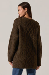 Charli Cable Knit Cardigan Sweater