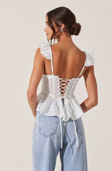 Baylin Eyelet Peplum Corset Top