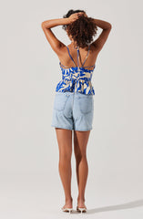 Minka Linen-Blend Peplum Top