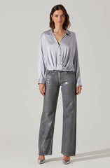 Sebio Satin Rhinestone Top