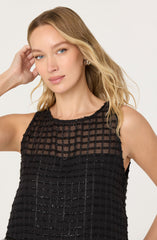 Etheos Metallic Feather Trim Top
