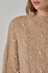 Kit Pearl Cable Knit Sweater