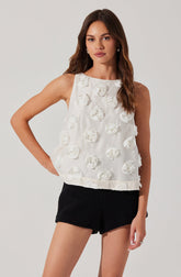 Floria 3D Floral Appliqué Top