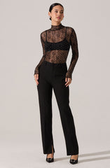 Kyra Rhinestone Lace Top