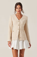 Lysanor Collarless Tweed Jacket
