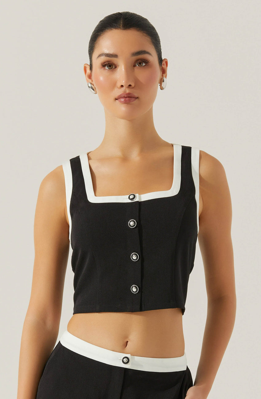 Rory Contrast Trim Top