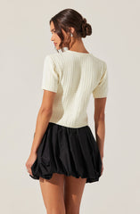 Averie Contrast Bow Cardigan