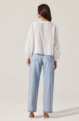 Aneska Broderie Button Up Top