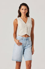Ossa Linen Cropped Vest