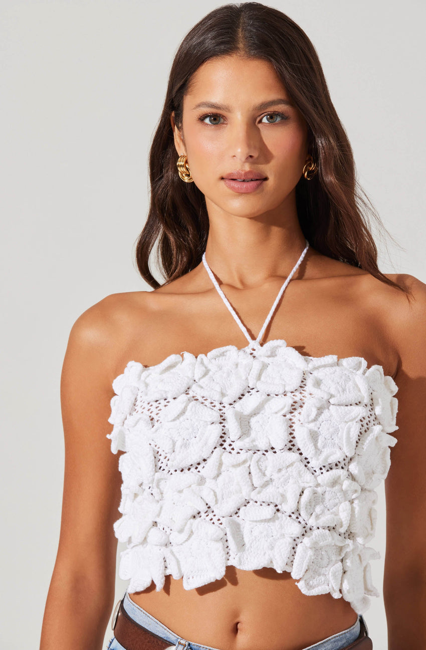 Primula Crochet 3D Floral Top