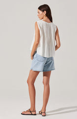Lavanna Pleated Tie-Front Top