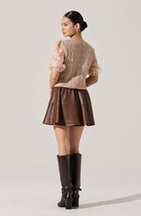 Elize Contrast Cable Knit Sweater