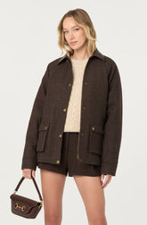 Rylan Contrast Wool Blend Jacket