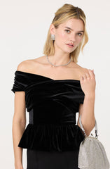 Tenille Velvet Off Shoulder Top