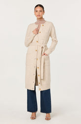 Meris Belted Longline Cardigan