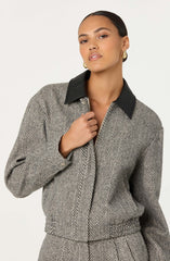 Nelly Contrast Collar Bomber Jacket