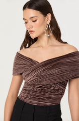 Mallina Velvet Off Shoulder Top