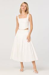 Alexcia Bow-Strap Cropped Corset Top