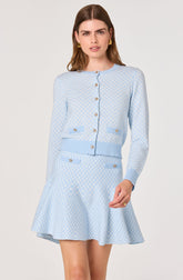 Marian Jeweled Button Plaid Cardigan