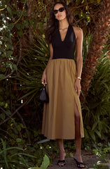 Mixed media halter dress