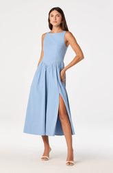 Bow Back Apron Midi Dress