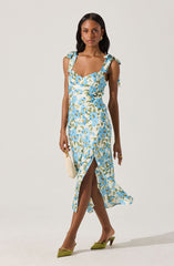 Sweetheart Bow Strap Midi Dress