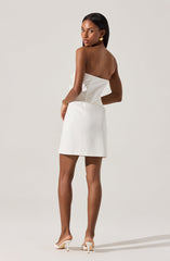 Strapless Layered Bow Mini Dress